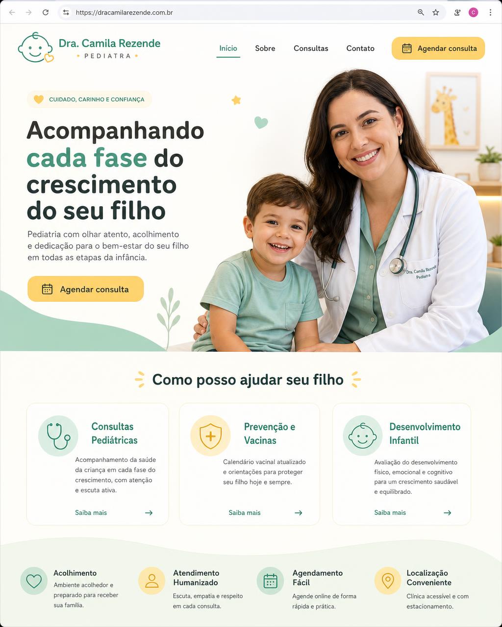 Pediatra — projeto Dra. Camila Rezende